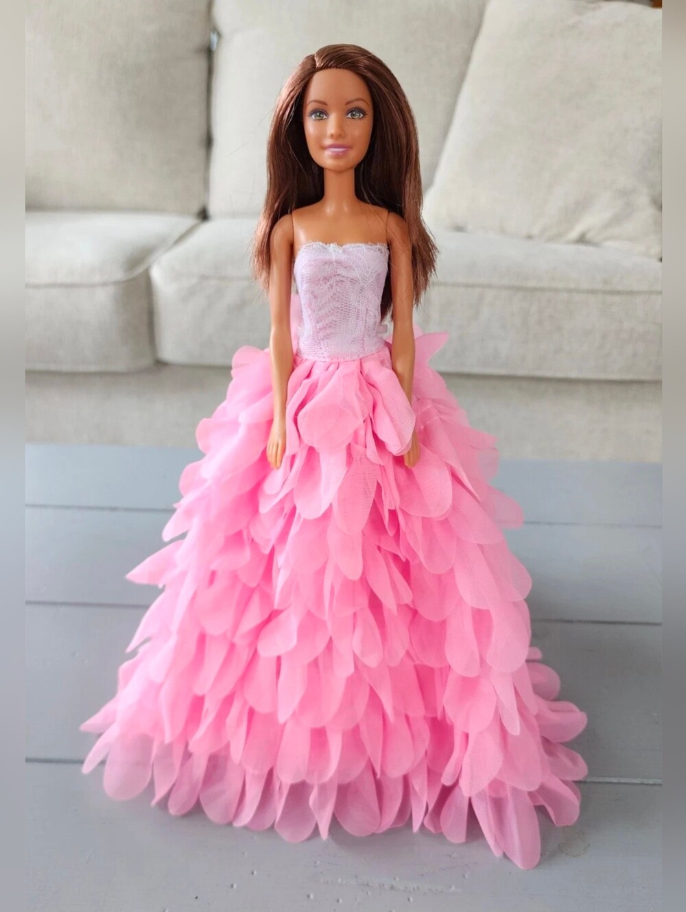 Mattel Barbie Basic Teresa Doll Green Eyes In Beautiful Textured Dress Latina